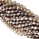 Lasihelmi, fasettihiottu, py&ouml;re&auml;, 6 mm, savunharmaa, 50 kpl