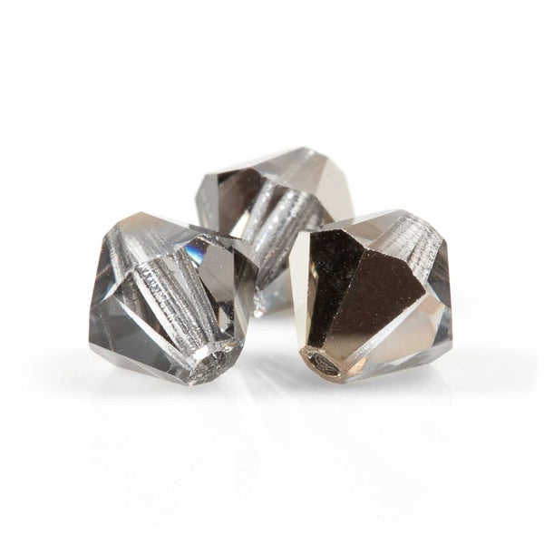 Kristallibicone 6 mm, [crystal starlight gold half], 72 kpl