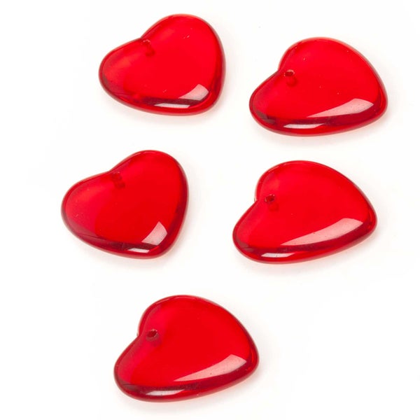 Preciosa lasihelmi, syd&auml;n 22 x 24 mm, rubiininpunainen (reik&auml; poikittain) [siam ruby], 10 kpl tukkupakkaus