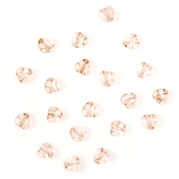 Preciosa lasihelmi, syd&auml;n 6 mm, vaaleanpunainen (kultalangalla) [rosaline], 100 kpl tukkupakkaus