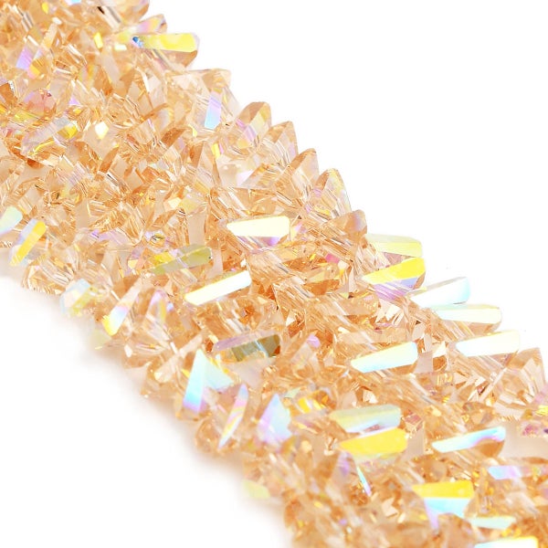 Lasihelmi, fasettihiottu kolmio (triangle), 6 x 6 x 3 mm, hunaja [honey gold ab], 85 kpl