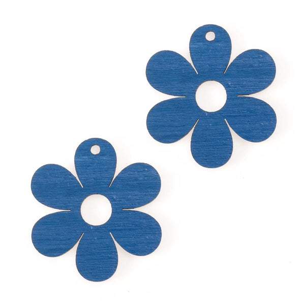 Kukka 3, 23 x 25 mm, koivuvaneri 3 mm [1R], sininen, 2 kpl